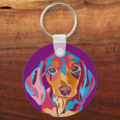 Porte-clés Dachshund pourpre (Recto)