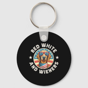Porte-clés Dachshund Rouge Blanc Et Wieners Weiner Chien 4