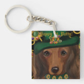 Porte-clés Dachshund roux à longs poils (Devant)