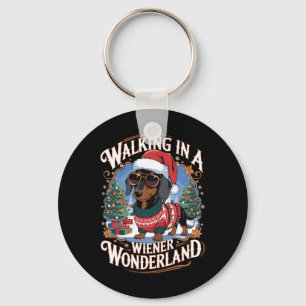 Porte-clés Dachshund Santa Hat Costume de Noël Amoureux des c