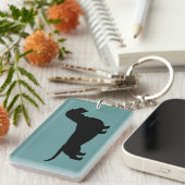 Porte-clés Dachshund Silhouette (Devant droit)