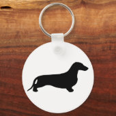 Porte-clés Dachshund silhouette black + your ideas (Recto)