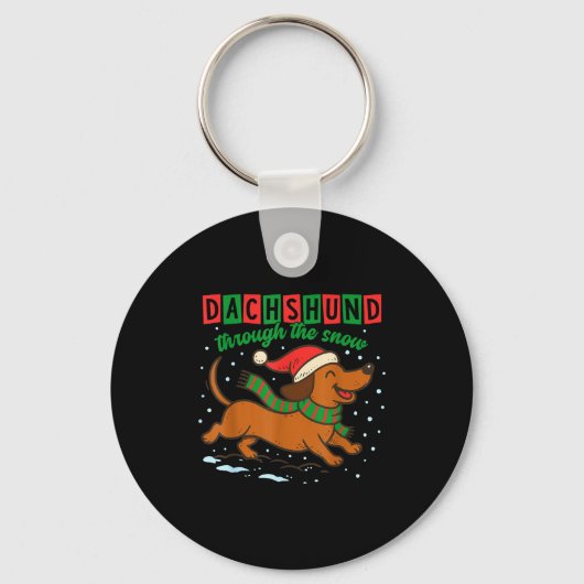 Porte-clés Dachshund Through The Snow Funny Christmas Wiener  (Recto)