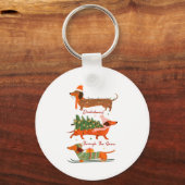 Porte-clés Dachshund Through The Snow Merry Christmas Dachshu (Recto)