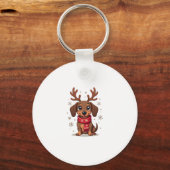 Porte-clés Dachshund Winter Joy (Recto)
