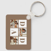 Porte-clés Dad 3 Photo Collage Bold Brown Typography (Verso)