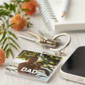 Porte-clés Dad Est Photo Customizable Year Father's Day (Devant Droit)