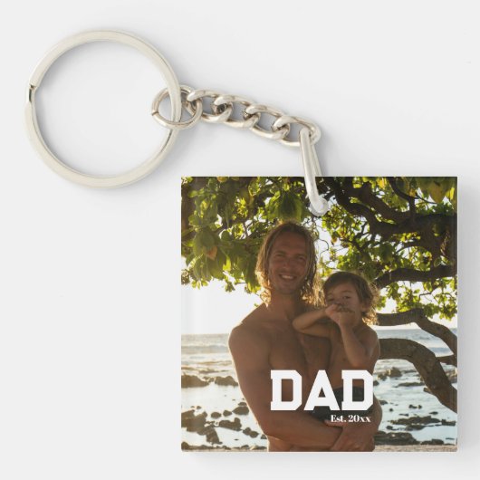 Porte-clés Dad Est Photo Customizable Year Father's Day (Devant)