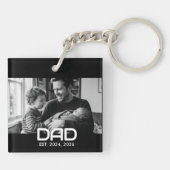 Porte-clés Dad Established Modern Bold Photo (Dos)