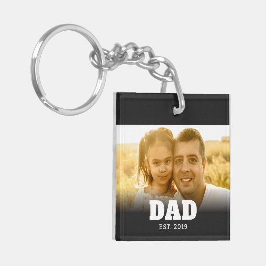 Porte-clés Dad Established Modern Bold Photo (Devant gauche)