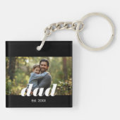 Porte-clés Dad Established Photo Father's Day (Dos)