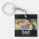 Porte-clés Dad Established Photo Modern Typography Gift (Devant)