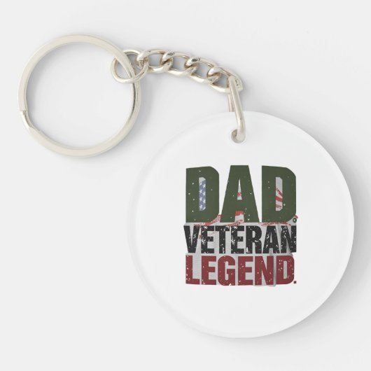 Porte-clés Dad Veteran Legend Keychain – Custom Pocket Gift (Devant)