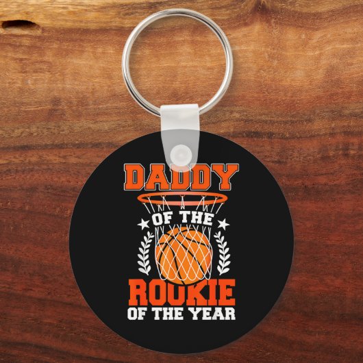 Porte-clés Daddy Of Rookie 1st Basketball Bday Theme Matching (Recto)