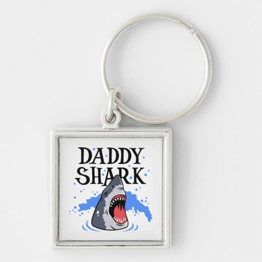 Porte-clés Daddy Shark - Grand Blanc (Devant)