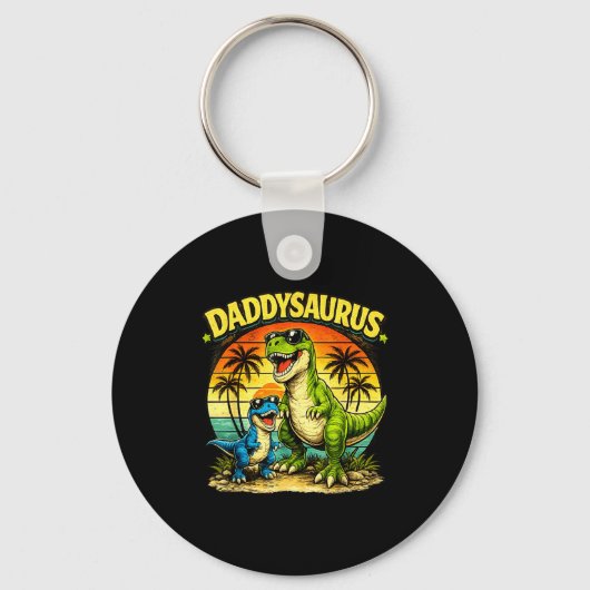 Porte-clés Daddysaurus drôle papa dinosaure rétro coucher de (Recto)