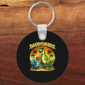 Porte-clés Daddysaurus drôle papa dinosaure rétro coucher de (Recto)
