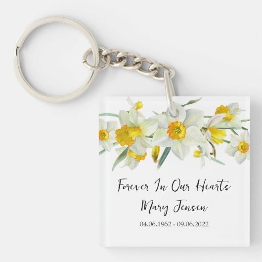 Porte-clés Daffodil Memorial Funeral Photo Keychain (Devant)