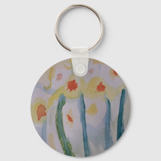 Porte-clés Daffodiles Abstraits (Recto)