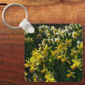 Porte-clés Daffodiles jaunes et blancs Fleurs de printemps (Recto)