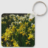 Porte-clés Daffodiles jaunes et blancs Fleurs de printemps (Dos)
