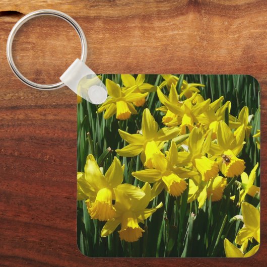 Porte-clés Daffodiles Jaunes I Fleurs De Printemps Cheveux (Recto)