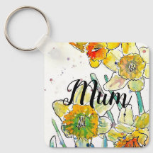 Daffodique Aquarelle Fleur art Anniversaire Mum Go