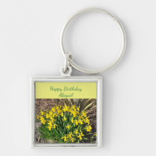 Porte-clés Daffodiques jaunes printaniers Anniversaire