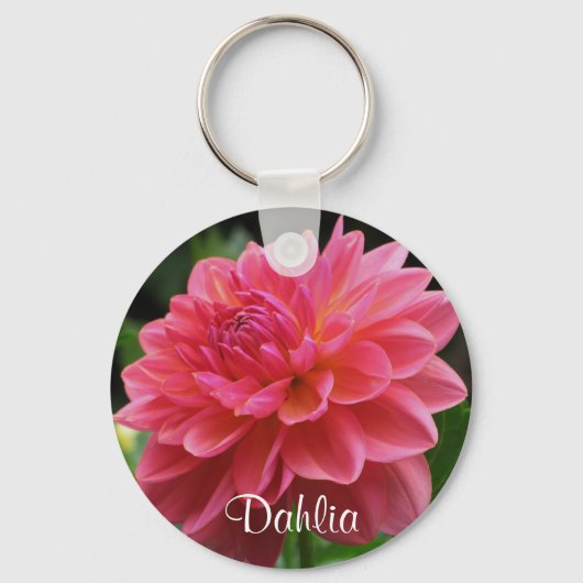 Porte-clés Dahlia rose (Recto)