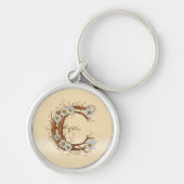 Porte-clés Dainty Monogramme C : Floral & Vins Personnalisabl (Devant)
