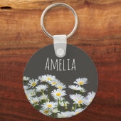 Porte-clés Daisies on Grey Personalised (Recto)