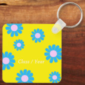 Porte-clés Daisy Best Teacher Photo Bright Jaune (Verso)