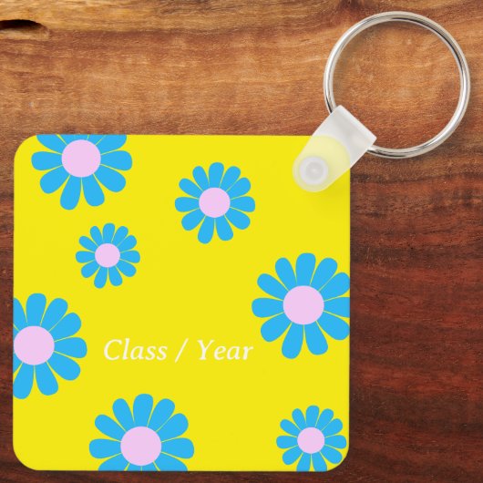 Porte-clés Daisy Best Teacher Photo Bright Jaune (Verso)