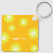 Porte-clés Daisy Best Teacher Photo Jaune Orange (Dos)