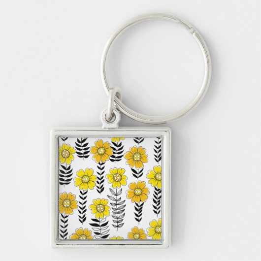 Porte-clés Daisy dooda en jaune et noir (Devant)