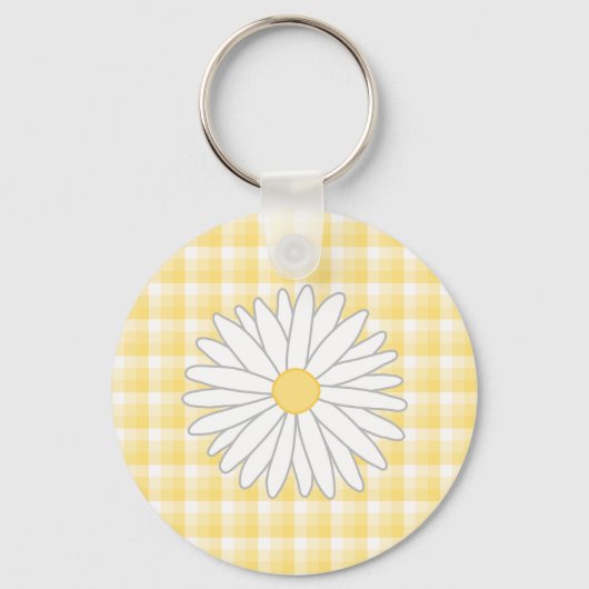 Porte-clés Daisy Flower à Yellow et White. (Recto)