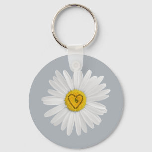 Porte-clés Daisy Flower Love Art Personnaliser Arrière - plan