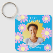 Porte-clés Daisy Meilleur enseignant Photo Bleu (Recto)