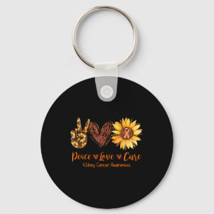 Porte-clés Daisy Peace Love Cure Kidney Cancer Awareness Cade