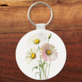Porte-clés Daisy Watercolor Flower Moderne Professionnel (Verso)