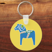 Porte-clés Dalahäst | Dala horse blue (Recto)