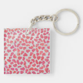 Porte-clés Dalmatie rose et blanc avec monogramme (Dos)
