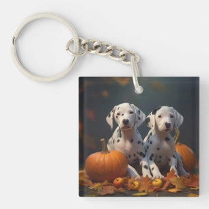 Porte-clés Dalmatien chiot Automne Délice Citrouille