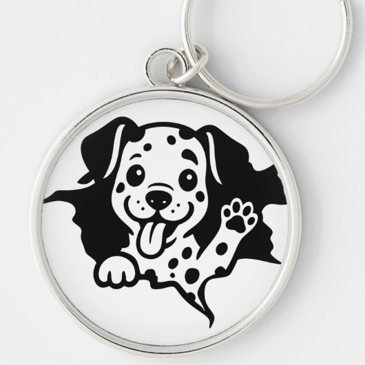Porte-clés Dalmatien, Chiot, Dessin Animé (Devant)