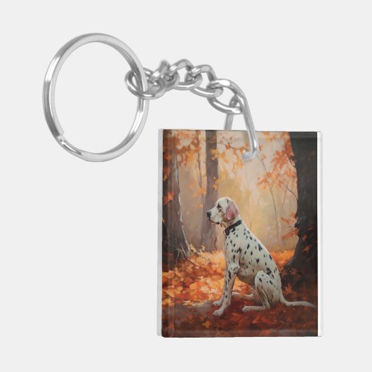 Porte-clés Dalmatien en automne Feuilles automne Inspirer (Devant gauche)