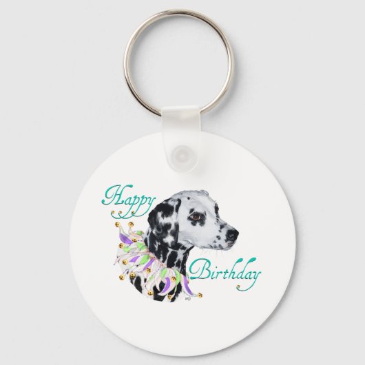 Porte-clés Dalmatien Joyeux Anniversaire (Recto)