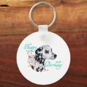 Porte-clés Dalmatien Joyeux Anniversaire (Recto)