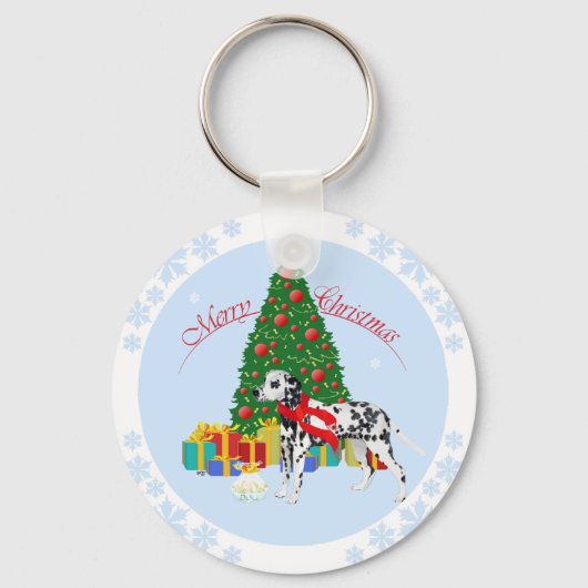 Porte-clés Dalmatien Joyeux Noël (Recto)