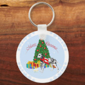 Porte-clés Dalmatien Joyeux Noël (Recto)