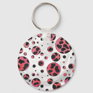 Porte-clés Dalmatien Noir et Rouge à Taches